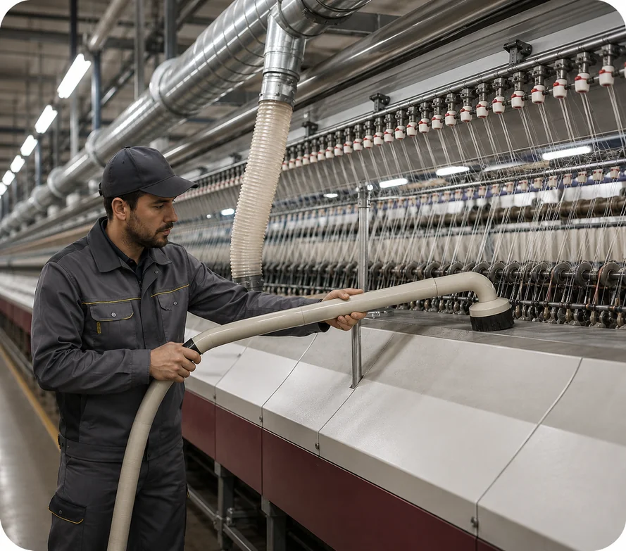 Aspiración en industria textil